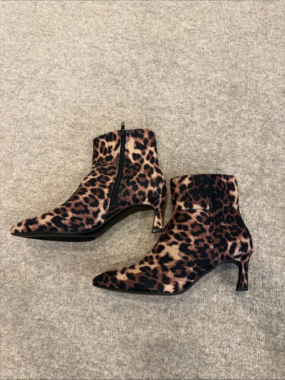 NWOT Madden Girl Leopard Print Pointed Toe Kitten Heel Ankle Boots -  SZ: 7.5